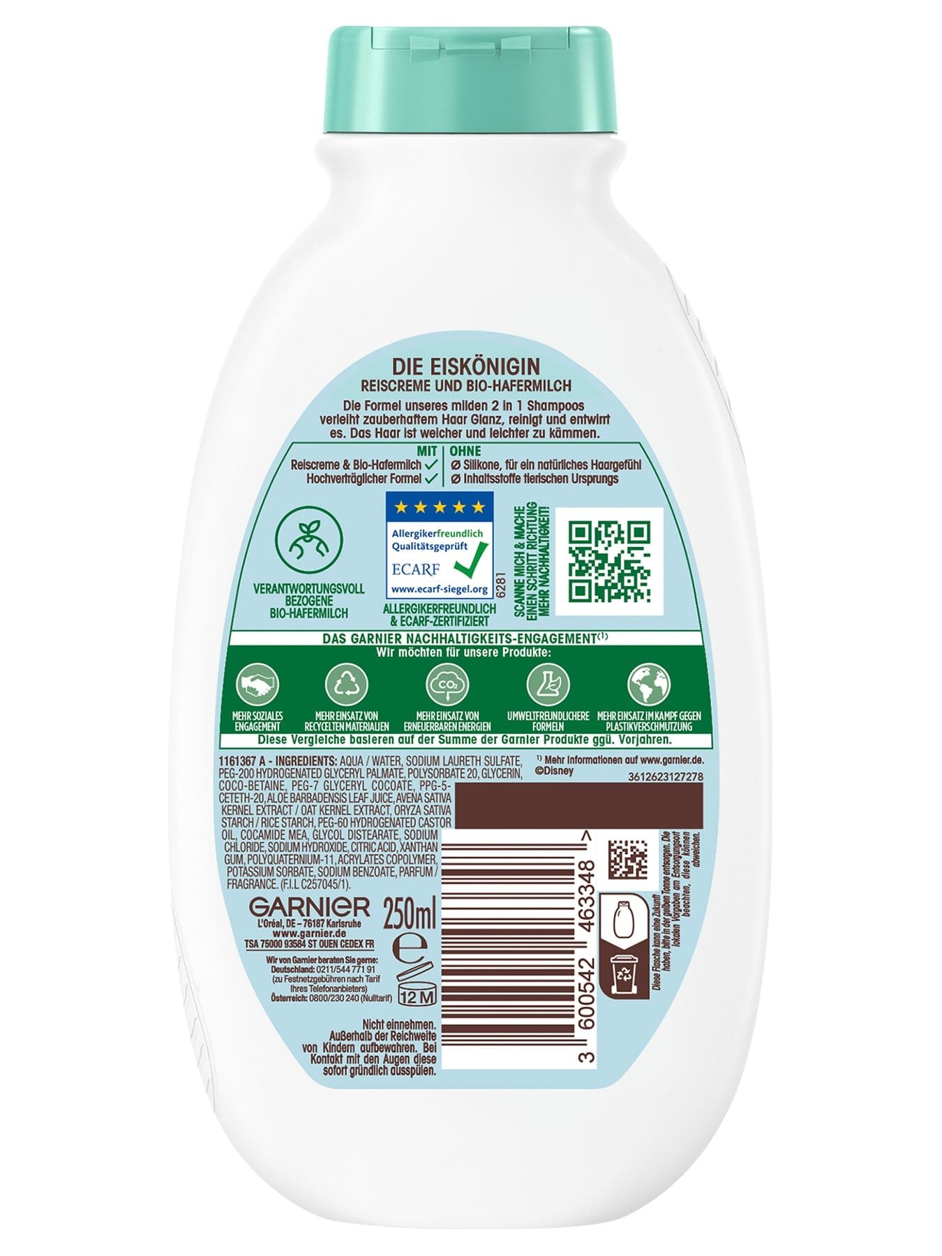 Wahre Schätze für Kinder mildes 2in1 Shampoo Sanfte Hafermilch - Produkt Rückansicht