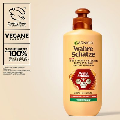 Wahre Schätze 2-in-1 Pflege & Styling Leave-In Creme Honig Schätze Produktbild