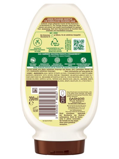 Wahre Schätze Kokosmilch & Macadamia Spülung - Produkt Rückansicht