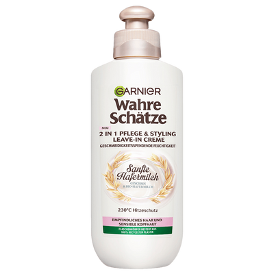 Wahre Schätze 2-in-1 Pflege & Styling Leave-In Creme Sanfte Hafermilch Produktbild