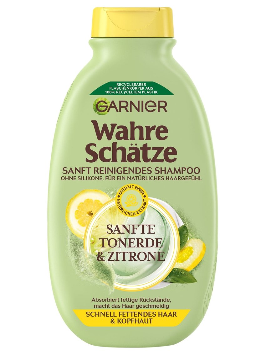 Wahre Schätze Erfrischendes Shampoo Tonerde und Zitrone Garnier