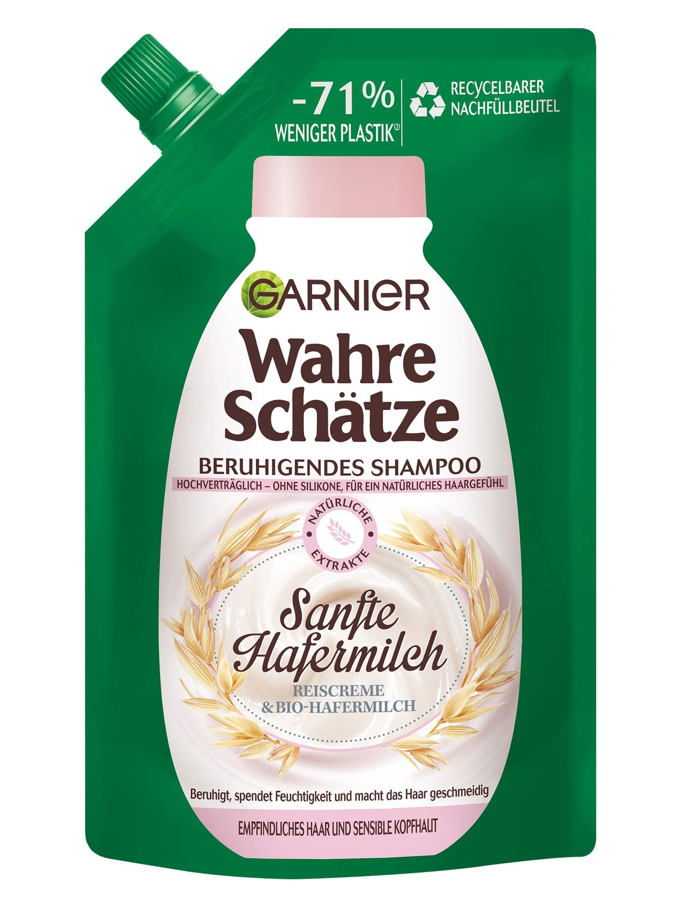 Wahre Schätze Beruhigendes Shampoo Sanfte Hafermilch Nachfüllpack - Produktabbildung