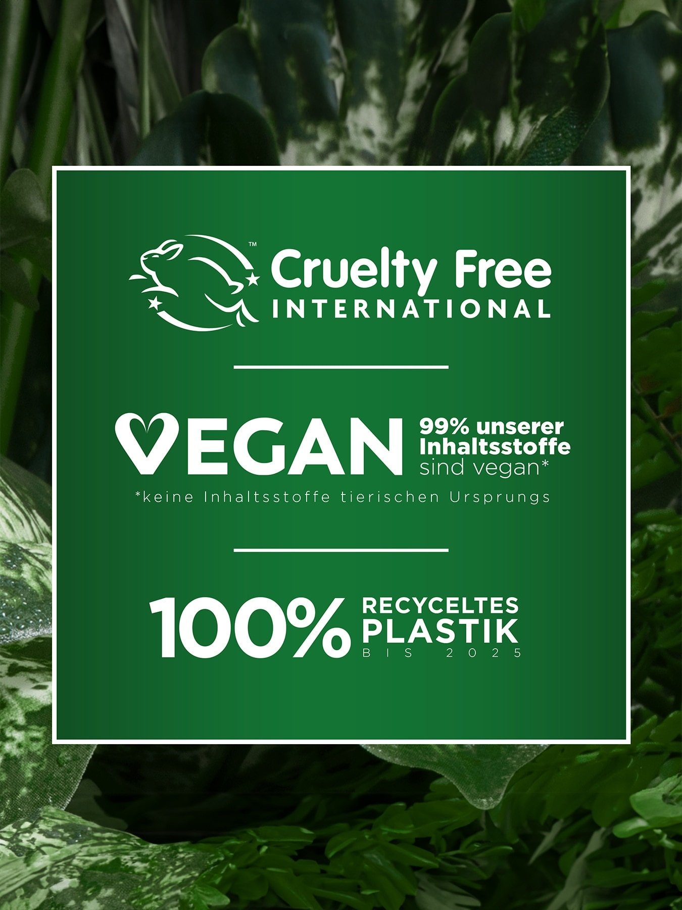 Cruelty Frre & Vegan Logos auf grünem Hintergrund