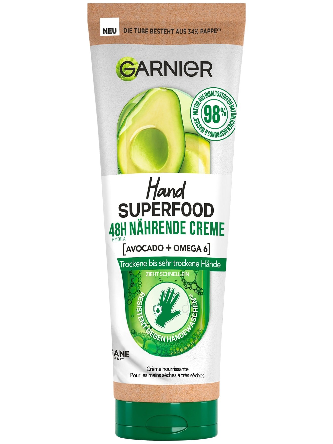 Superfood  48h Reparierende Handcreme Avocado und Omega-6 - Produktabbildung