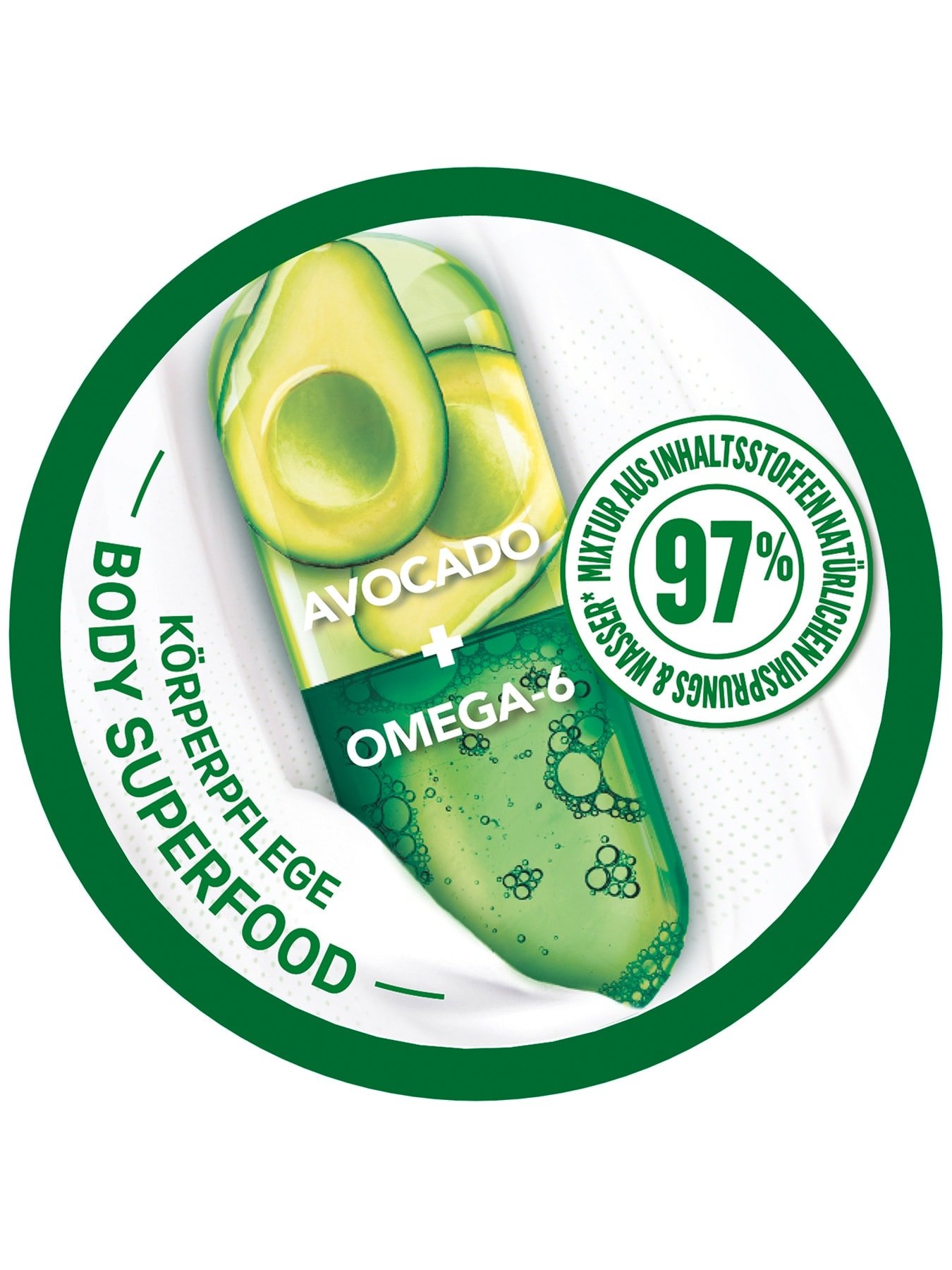 Body Superfood Körperpflege nährende Creme mit Avocado - Produktansicht von oben
