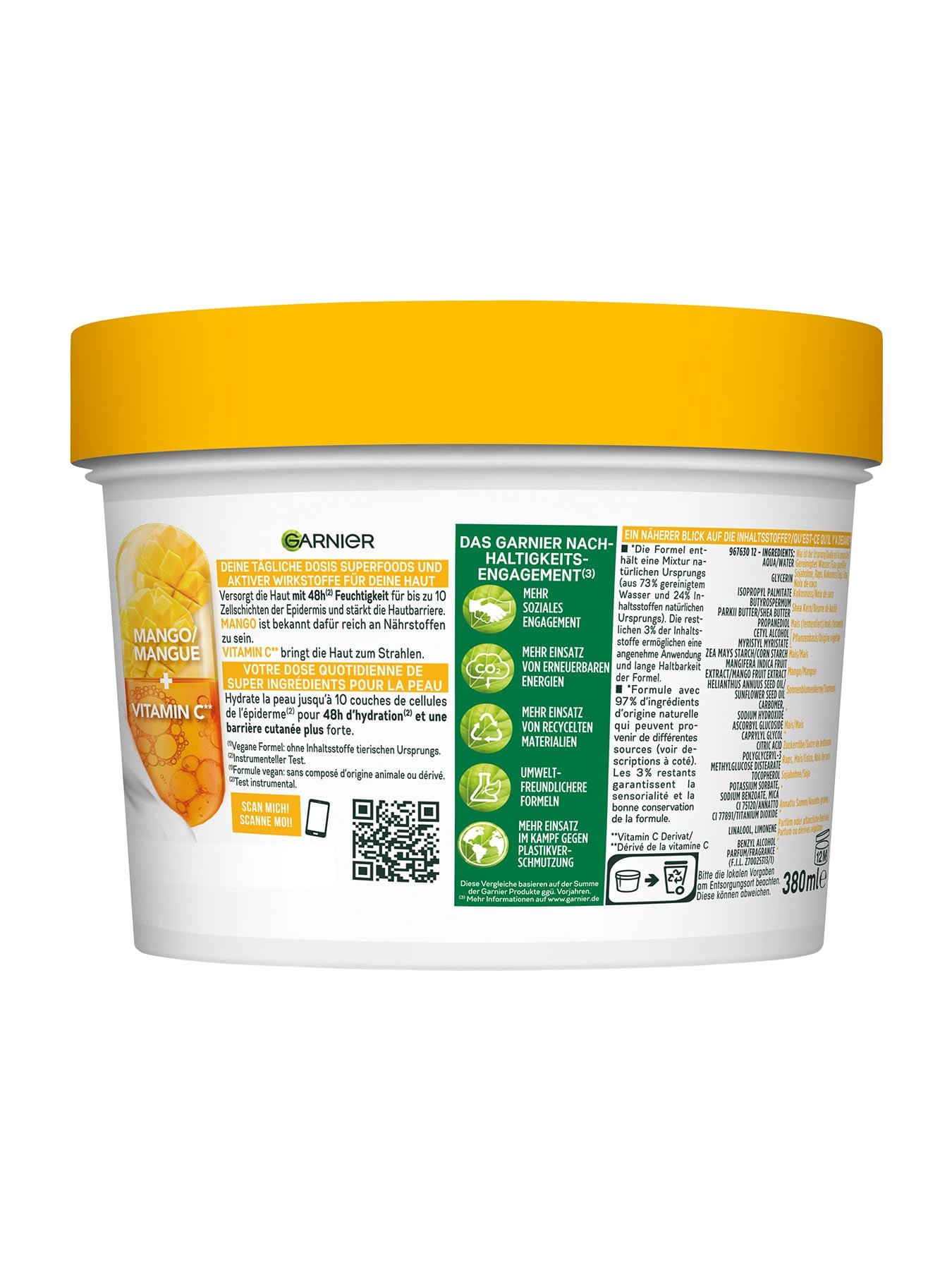 Body Superfood Mango Vitamin C Körperpflege - Produkt Rückansicht
