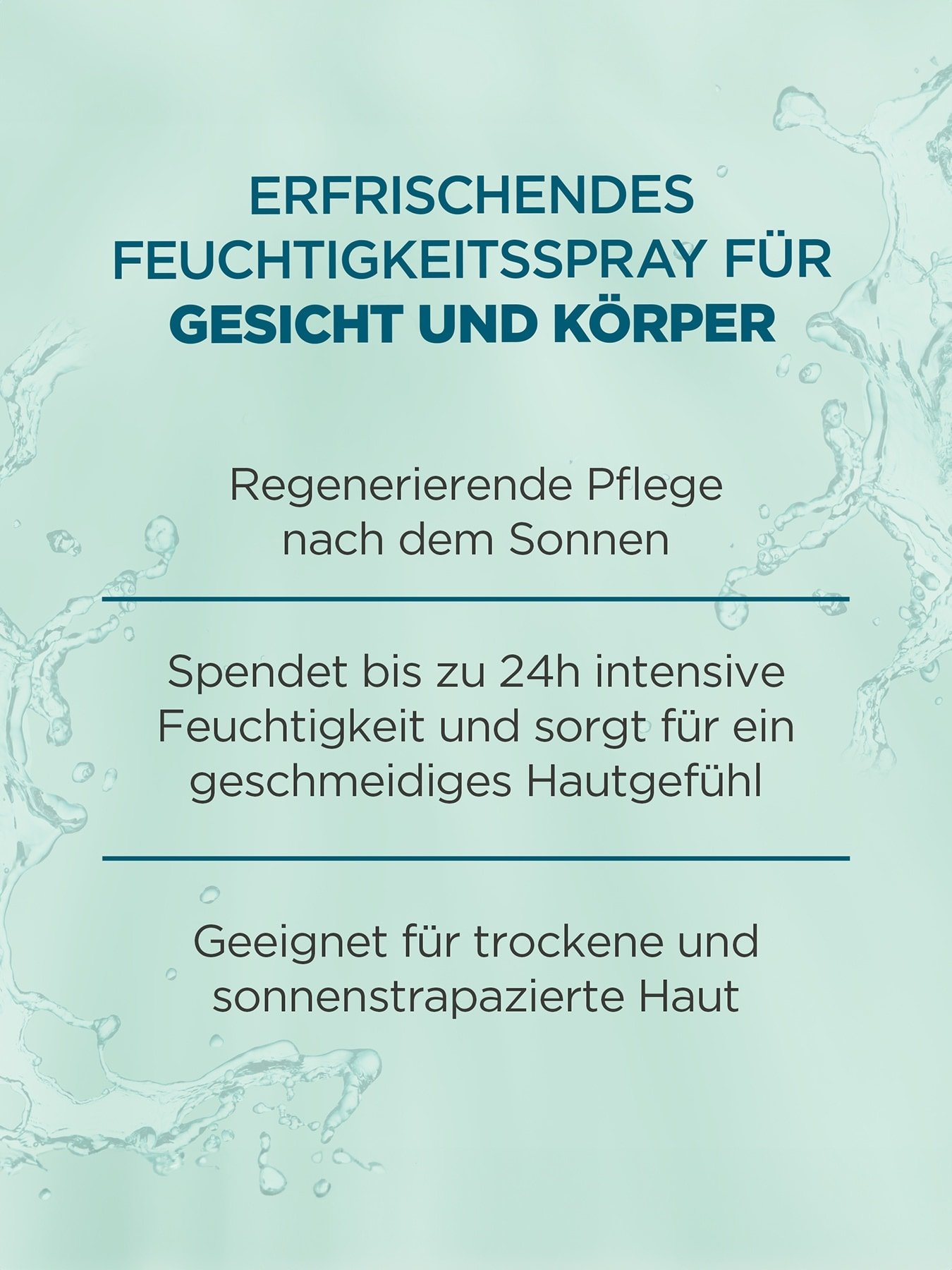 24h Feuchtigkeitsspray - 3 Produktvorteile