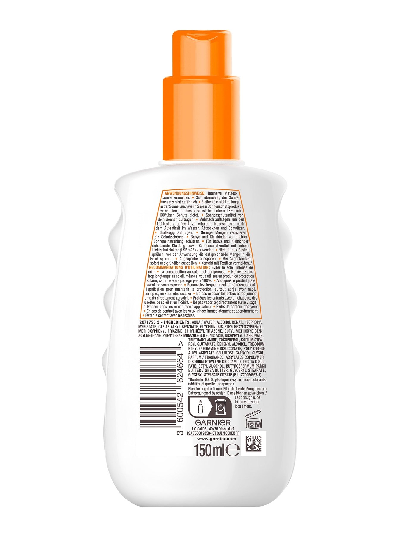Ambre Solaire Hydra 24h protect+ Sonnenschutz-Spray LSF 50 - Produkt Rückansicht