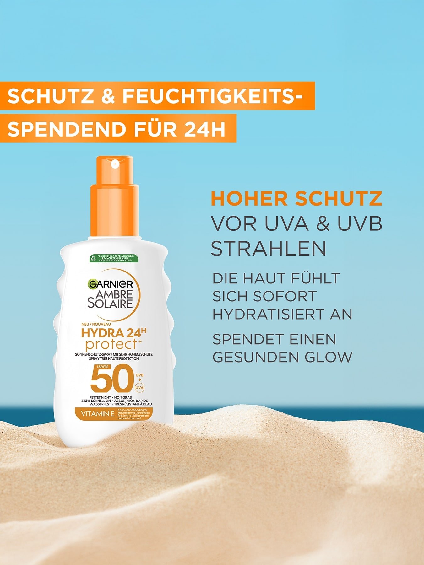 Produktabbildung Garnier Ambre Solaire Hydra 24H protect mit hohem Schutz