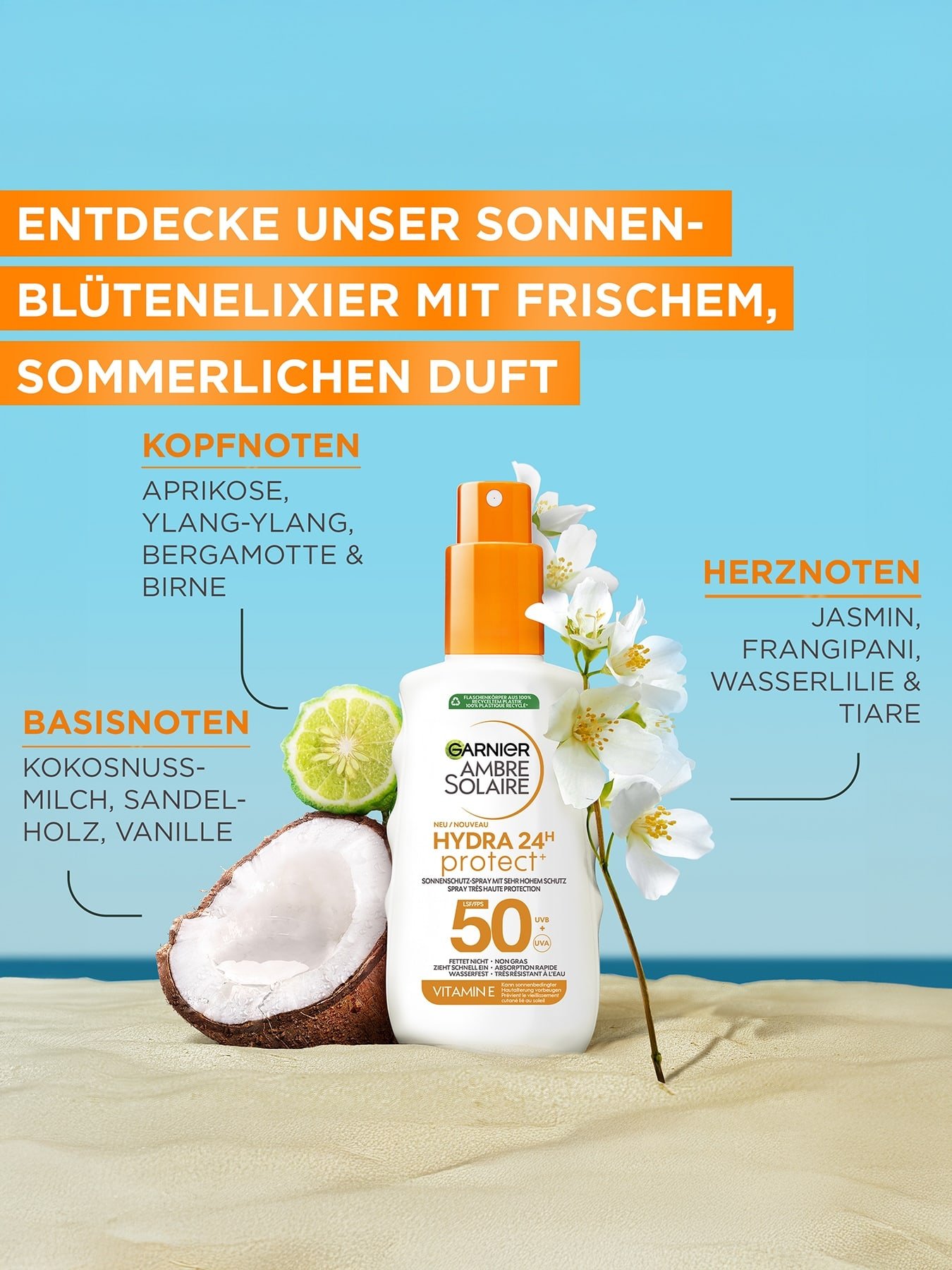 Garnier Ambre Solaire Hydra 24H protect mit sommerlichen Duft