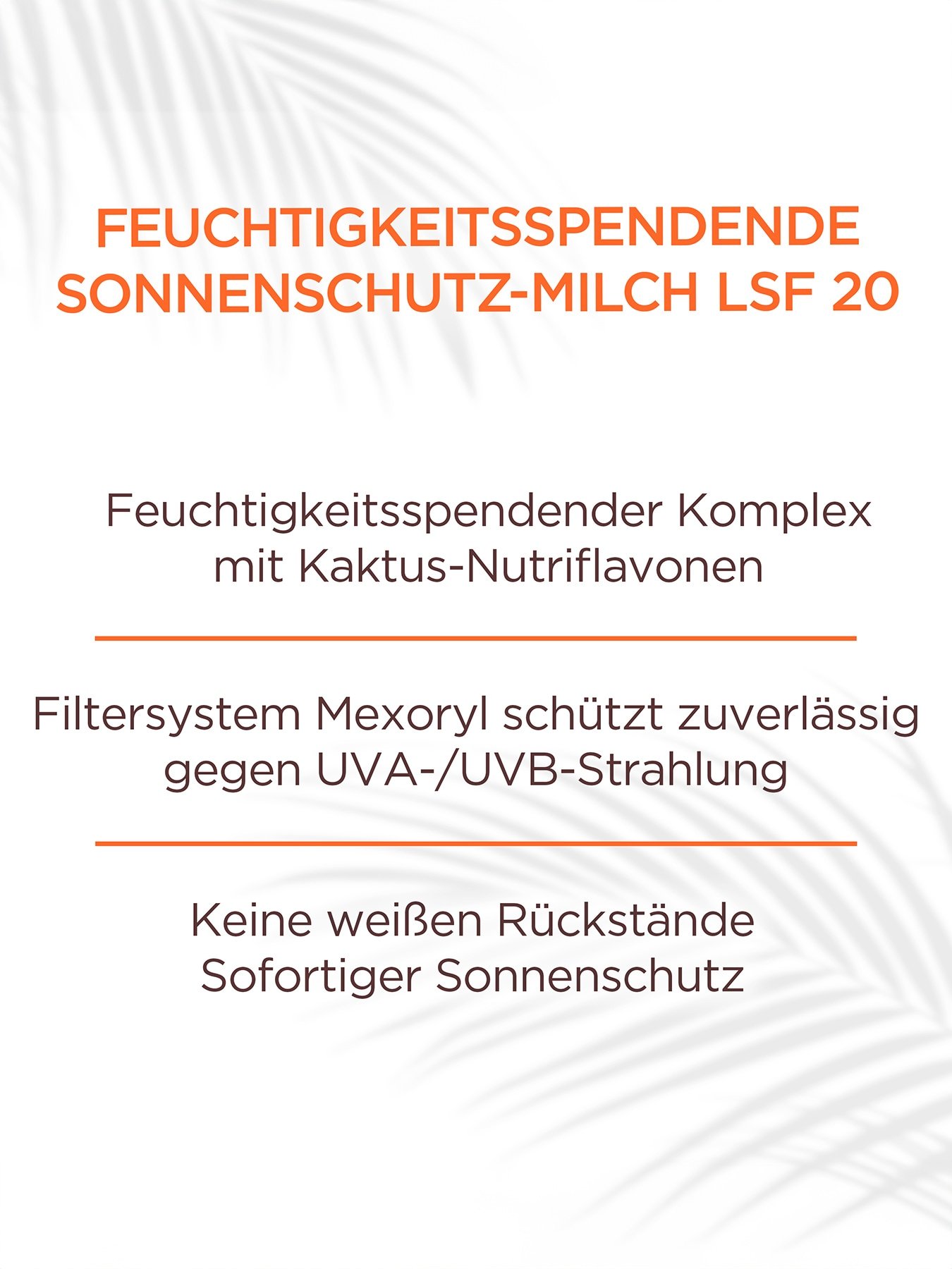 Sonnenschutz-Milch LSF 20 - 3 Produktvorteile