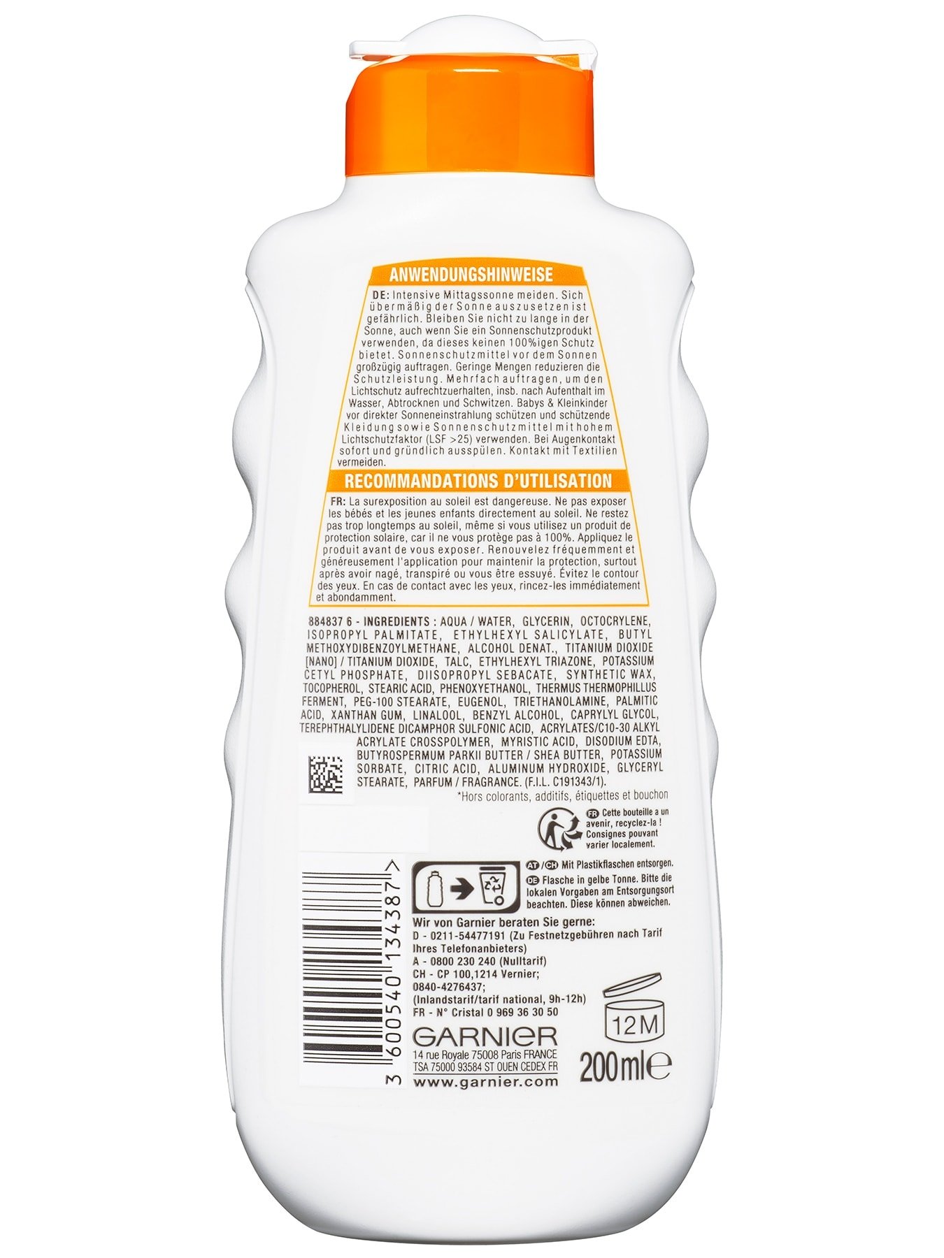  Ambre Solaire Hydra 24h Sonnenschutz-Milch LSF 30 - Produkt Rückansicht