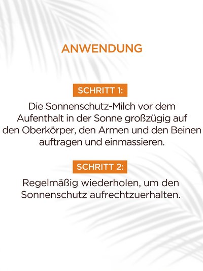 Sonnenschutz-Milch LSF 30 - Beschreibeung der Anwendung