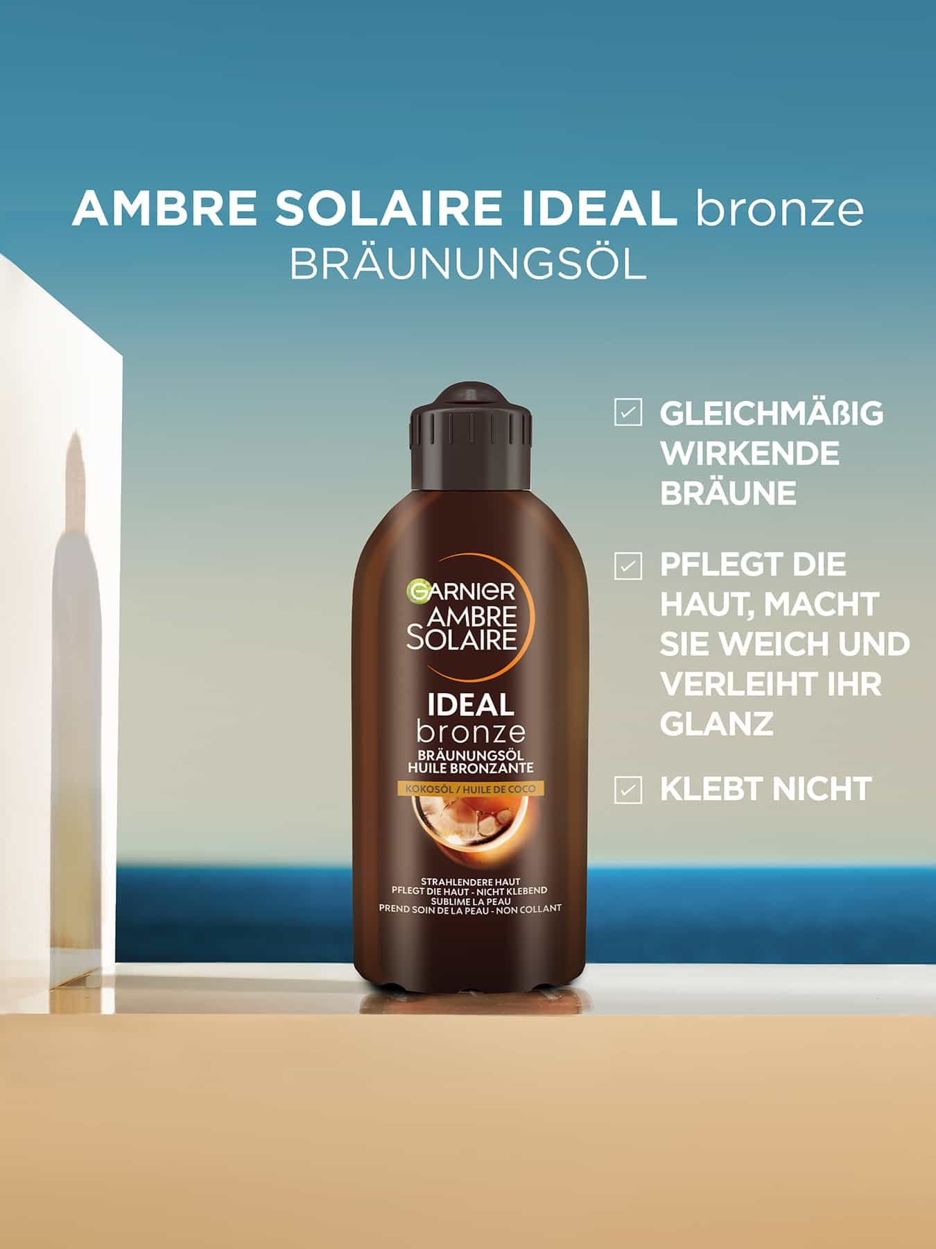 Ambre Solaire Bräunungs-Öl  -  Auflistung der Produktvorteile