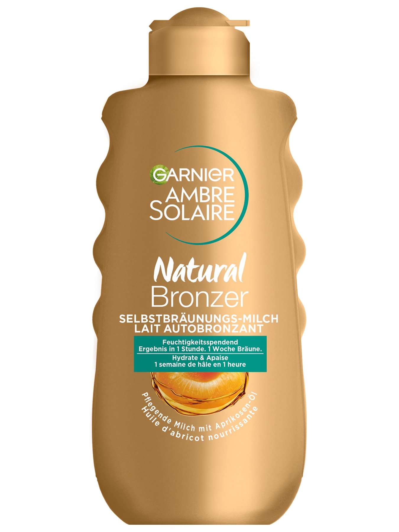 Ambre Solaire Natural Bronzer Selbstbräunungs-Milch mit Aprikosen-Öl - Produktabbildung - Frontansicht
