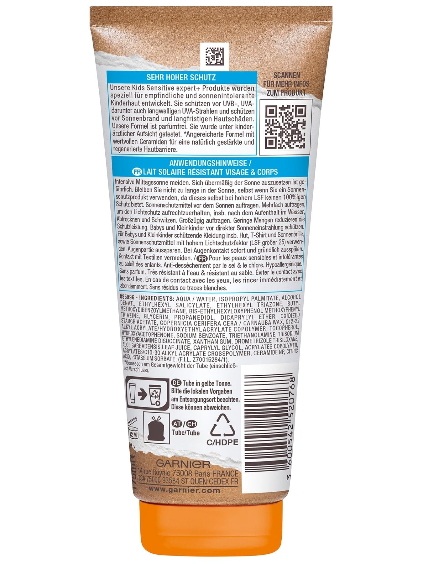 Sonnenschutz-Milch LSF 50+ - Produkt Rückansicht