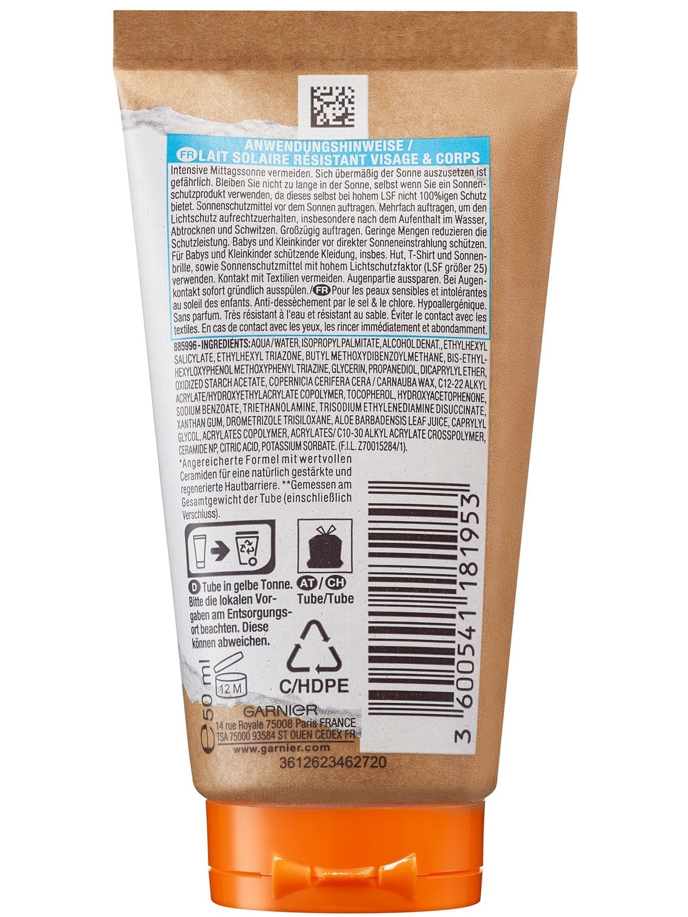 Sonnenschutz-Milch LSF 50+ Reisegröße 50ml - Produkt Rückansicht