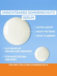 Zwei Produktproben auf blauem Hintergund und fünf aufgelistete Produkteigenschaften