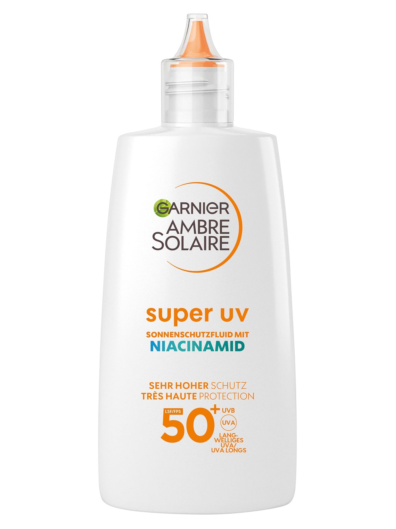 Ambre Solaire Super UV Sonnenschutzfluid mit Niacinamid LSF 50+ Produktbild