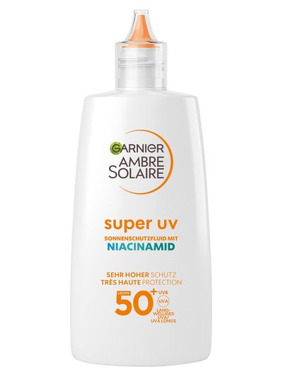 Ambre Solaire Super UV Sonnenschutzfluid mit Niacinamid LSF 50+ Produktbild