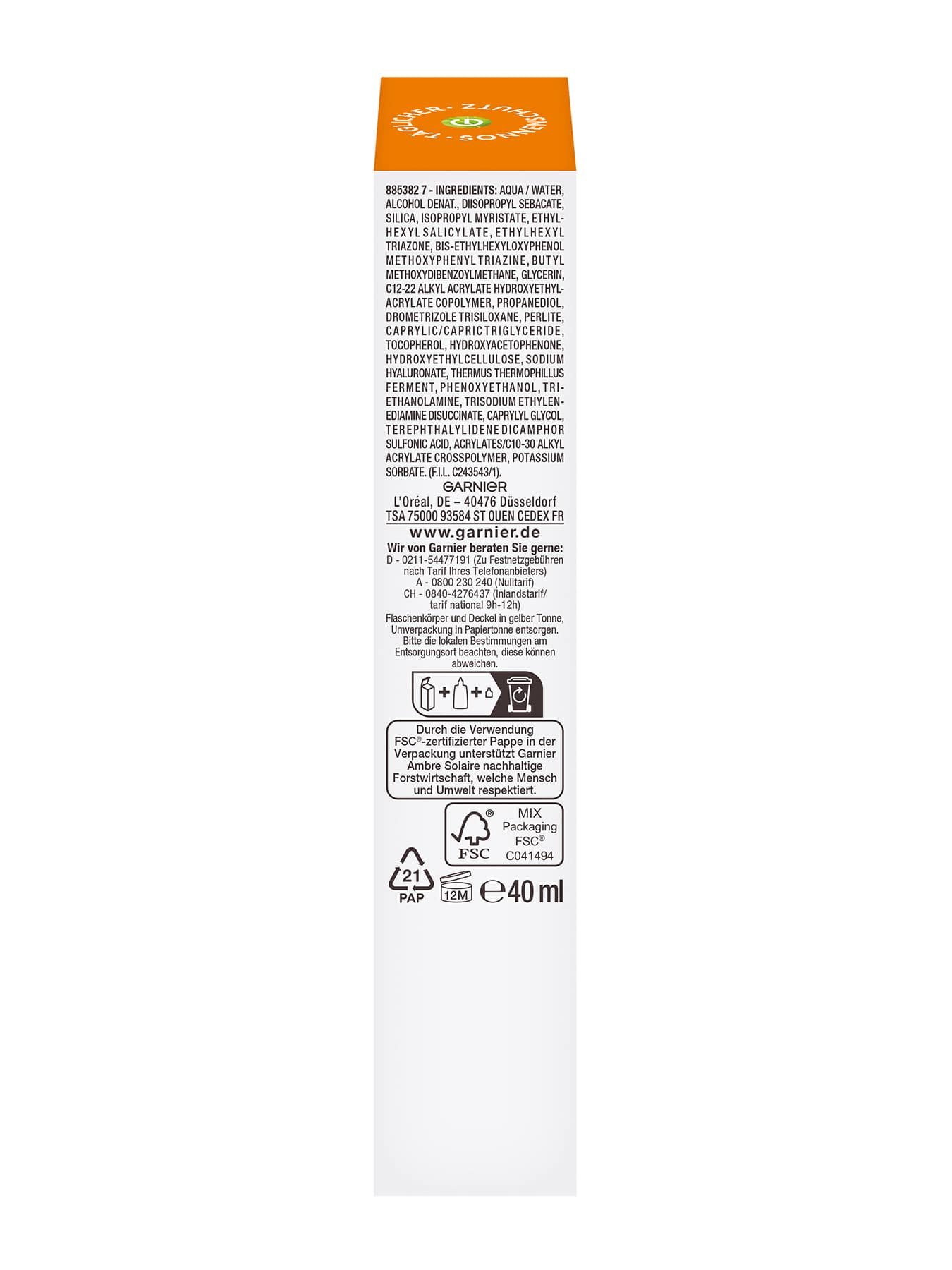 Super UV Sonnenschutz-Fluid LSF 50+ mit Hyaluronsäure - Verpackung Seitenansicht