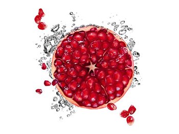 Nahaufnahme eines aufgeschnittenen Granatapfels