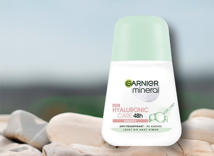 Garnier Deo Produke stehen nebeneinander