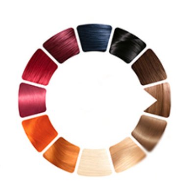 Farbrad mit Haarfarben