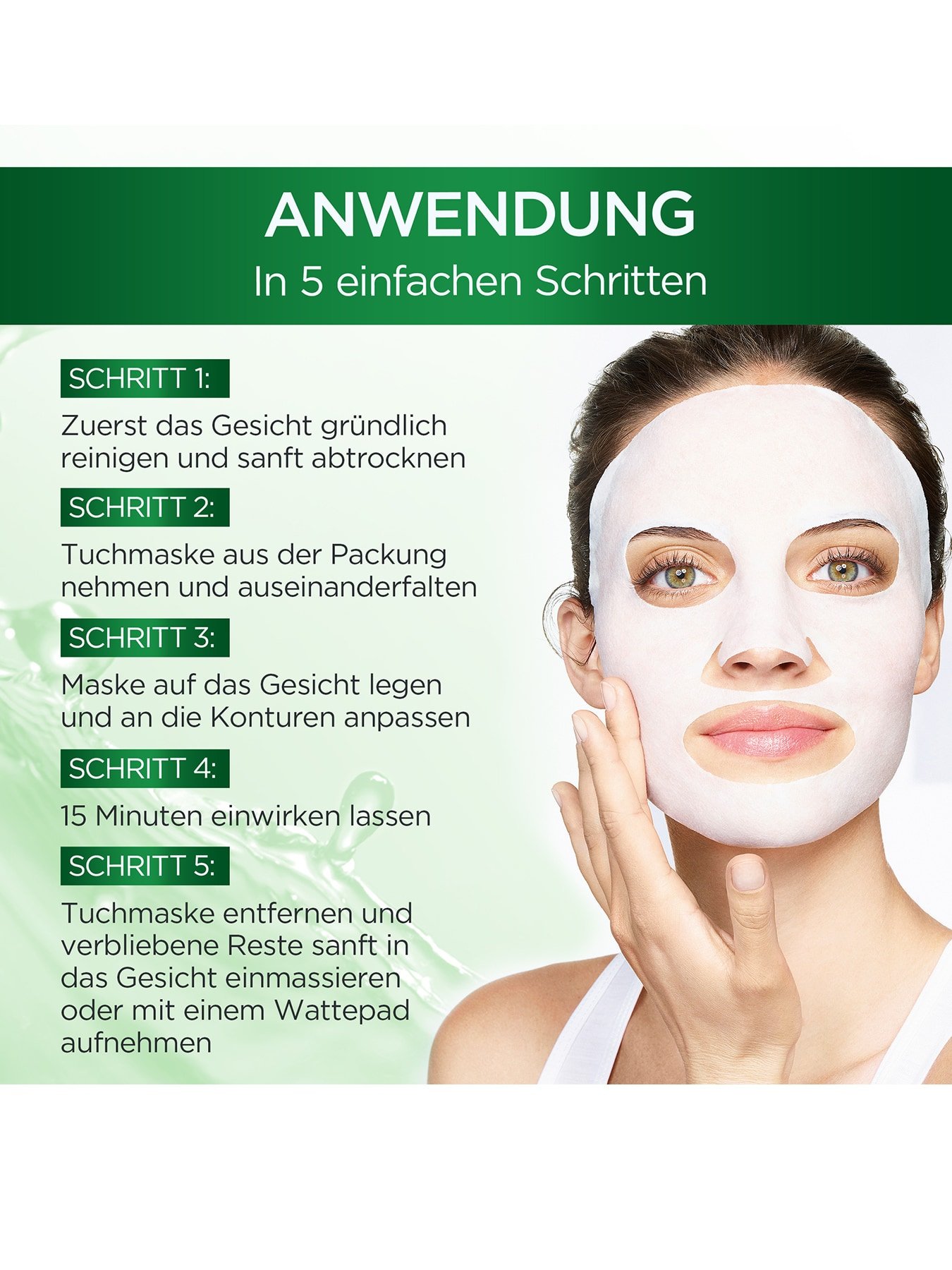 Garnier Tuchmasken Anwendung