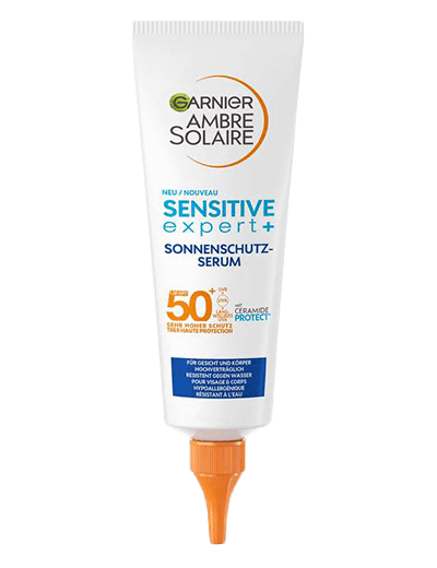 Garnier Ambre Solaire Sensitive Expert Sonnenschutz Serum LSF 50 Produktabbildungen
