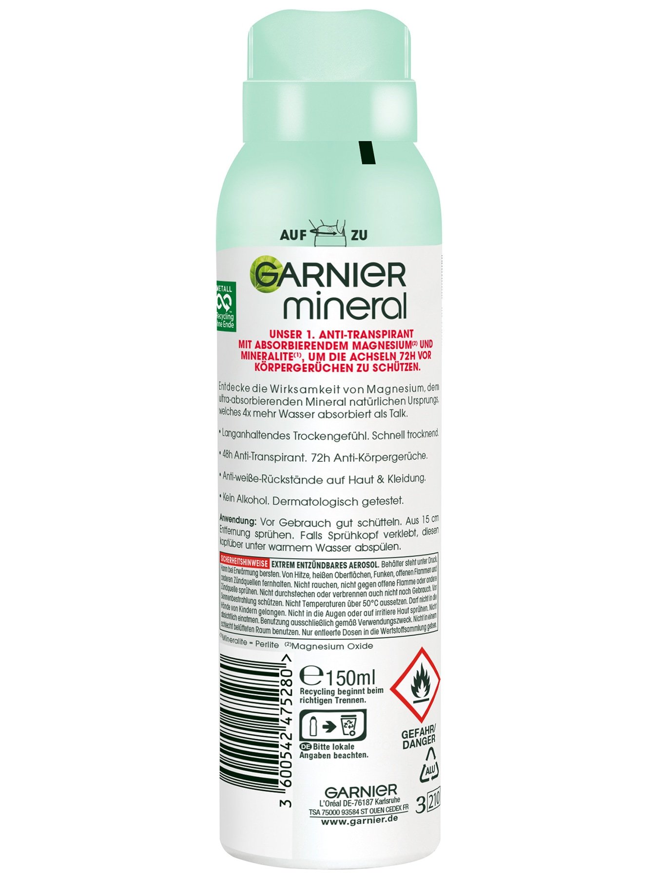 Garnier Mineral Magnesium Deodorant Inhaltsangabe