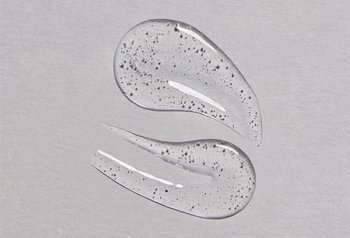 Geltextur auf grauem Hintergrund