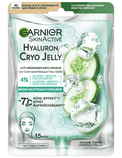 Garnier SkinActive Hyaluron Cyro Jelly Tuchmaske Verpackung vorne