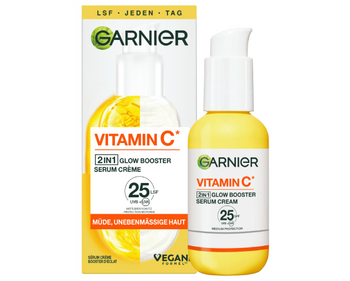 Verpackung der Garnier Vitamin C Serum Creme.