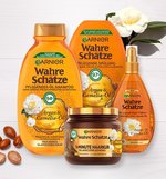 Argan- & Camelia-Öl - Abbildung von Zutaten & Shampo