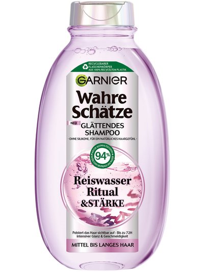 Garnier Wahre Schätze Reiswasser Ritual & Stärke, Glättendes Shampoo, 250 ml - Produktabbildung