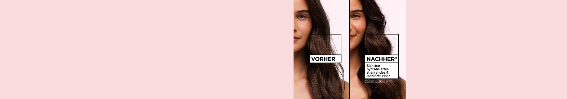 Vorher Nachher Bild der Anwendung von Traube Hydraboost Produkten